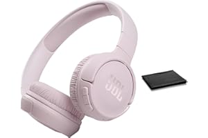 JBL Tune 510BT: Wireless Bluetooth On-Ear Headphones with Purebass Sound - with Cleaning Cloth (Rose, Standard), JBLT510BT-Black-Cloth