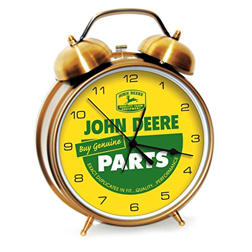 Buy John Deere Large Twin Bell Alarm Clock Quartz Vintage Ad Clock in