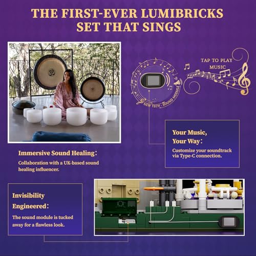 LUMIBRICKS Luna Cottage Lighting Building Set, 2846 PCS Retro House Model with Soothing Music and LED Lights, Witchy Cottage Collectible Display for Adults