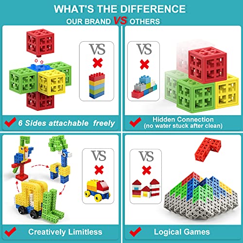 Building Stacking Block Toy, Stack Building Blocks Sensory Toy for Kids