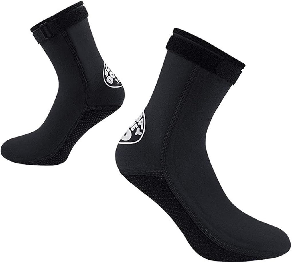 Black 3mm Diving Socks Non-Slip Water Shoes Quick Dry Sports Aqua Shoes Outdoor Waterproof Swim Shoes Snorkeling Beach Shoes Boots Anti-Leak Soft Dive Boots Stretchy Wetsuit Socks Surfing Sock - Image 3