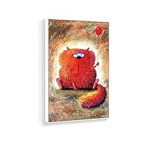 Framed Canvas Home Artwork Decoration Lovely Kitten Canvas Wall Art for Living Room, Bedroom - 16x24 inches