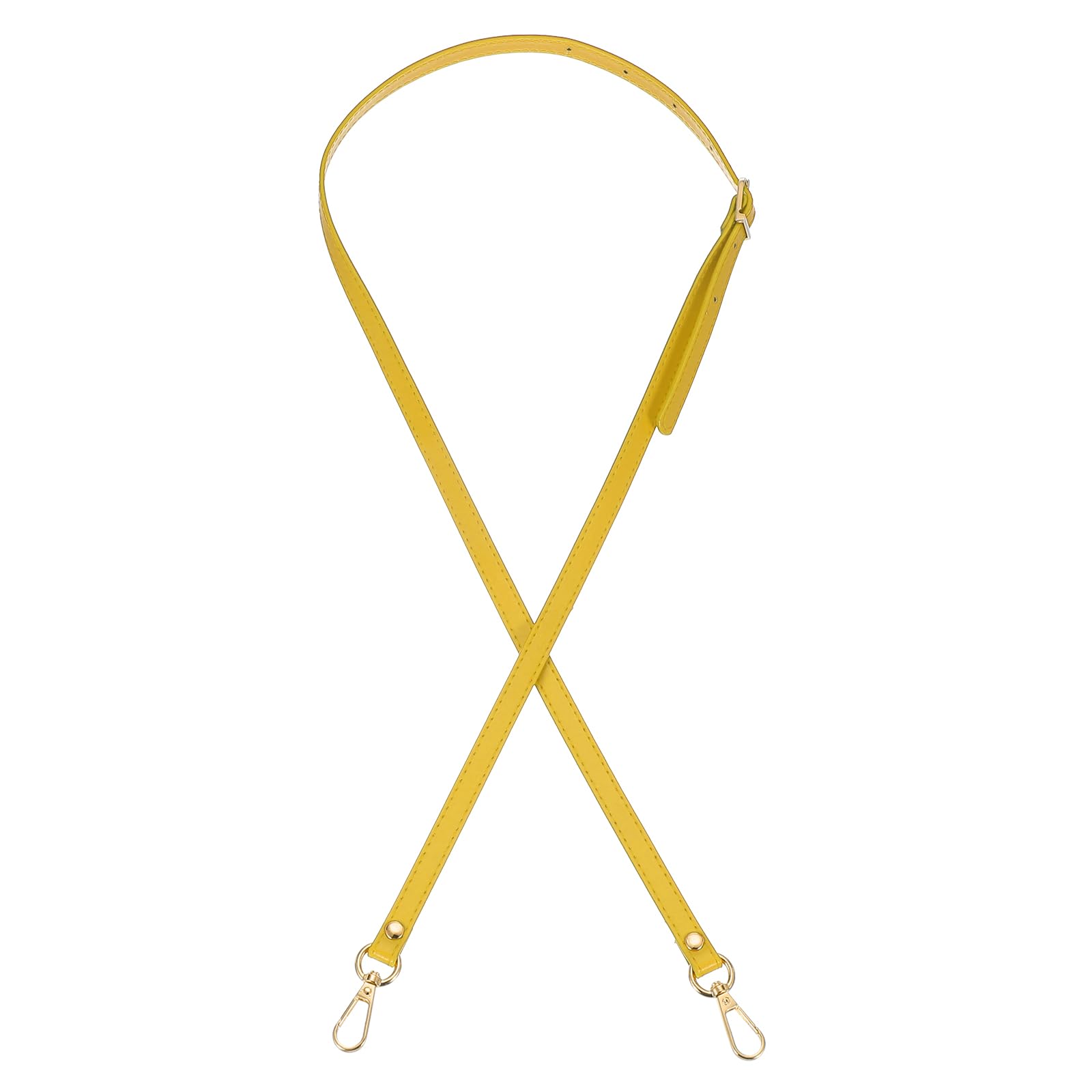 PATIKIL Leather Purse Strap Replacement 47 Inch, PU Adjustable Shoulder Crossbody Replacement Strap with Gold Hardware for Handbags Shoulder Bag, Yellow