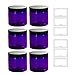 Purple 16 oz PET Plastic (BPA Free) Large Refillable Jar with Smooth Black Lids- (6 Pack)