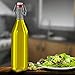 Swing Top Bottles Set of 4 Glass Kombucha Fruit Beverage Beer Liquor 32 Ounces Each Clear Flask Airtight Seal Stopper with Bonus Funnel Included