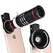 Camera Lens Kit,WMTGUBU 18X Zoom HD Clip On Optical Telescope Telephoto Lens+15X Super Macro Lens+0.6X Wide Angle Lens with Clip for All of Samsung Aondroid Phones(Black)
