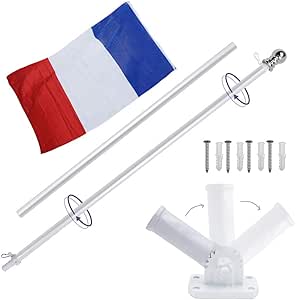 Display4top 6ft Aluminio Kit de asta de la Bandera con Soporte de Pared