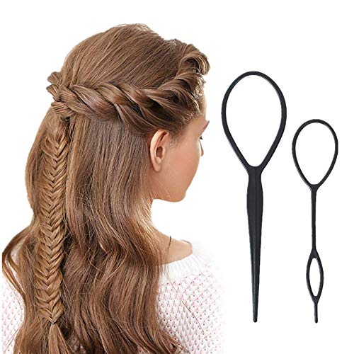 2pcs Topsy Tail Hair Styling Tool Kits,Hair Braid Hair Accessories Ponytail Maker Pony Tail Tool