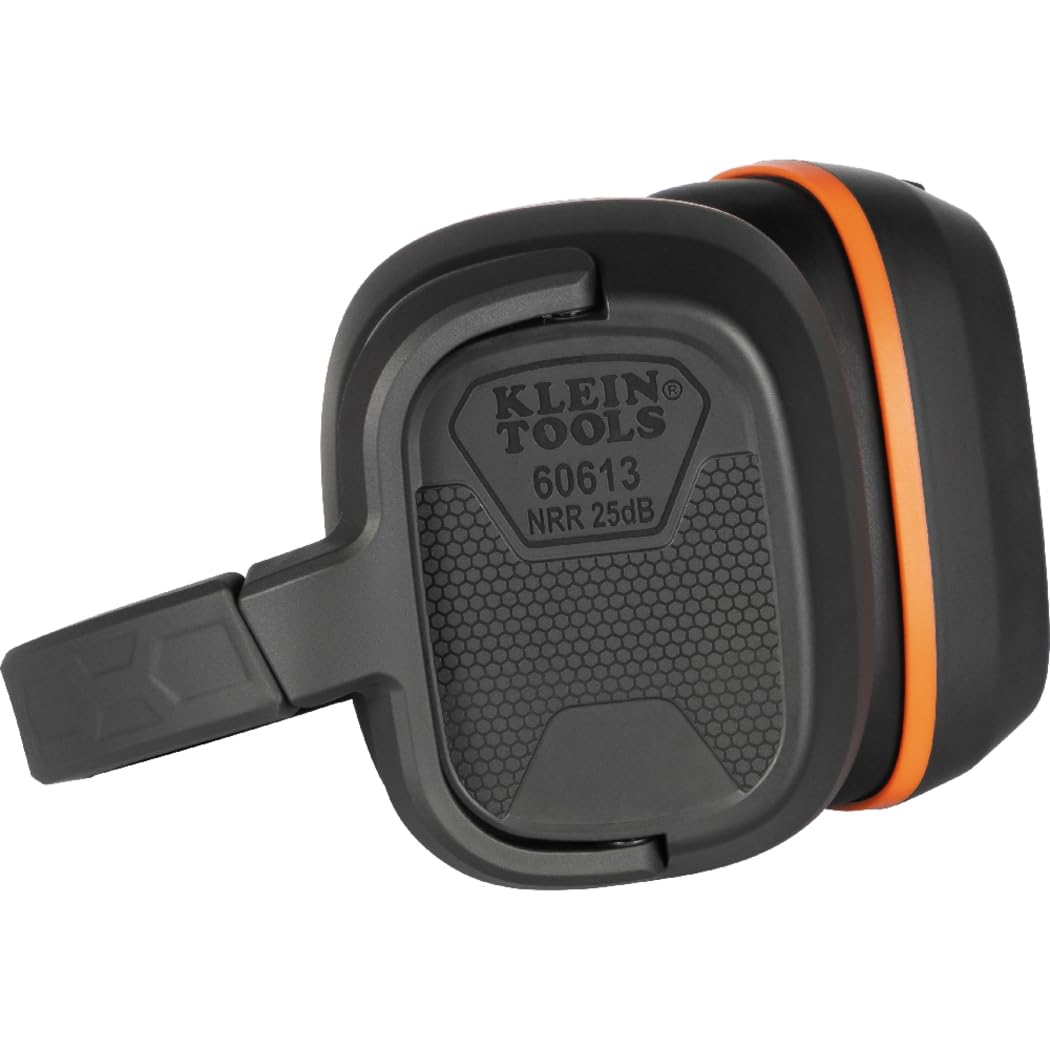KLEIN TOOLS Behind-the-Head Earmuffs, Hearing Protection, Adjustable Headband, for Construction, Manufacturing, Maintenance, Woodworking