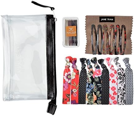 Jane Tran Medium Gift Bag Ponytail Holders Snap Barrettes &amp; Bobby Pin Set