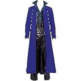BITSEACOCO Mens Vintage Victorian Steampunk Jacket, Gothic Renaissance Medieval Frock Coat Cosplay Halloween Costume Tailcoat