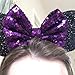 CLGIFT Purple Mickey Ears - Rainbow Sparkly Minnie Ears, One Size Fits All, Perfect for Disneyland Trips, Hair Styling, Halloween, Christmas, Cosplay Party, Birthday