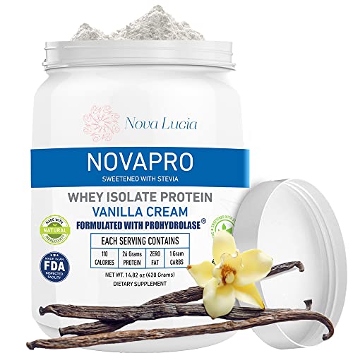Nova Lucia Vanilla Whey Isolate Protein Powder with Prohydrolase, Keto