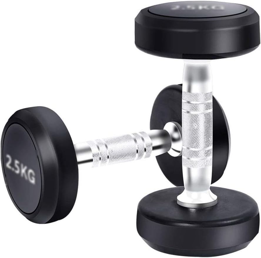 XIAOLI 2pcs Round Plating Dumbbell Cast Iron Dumbbells Gym Strength Weight Lifting Training Fitness Sports Equipment (Size : 10kg)
