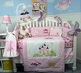 SoHo Royal Princess Baby Crib Nursery Bedding Set 13 pcs included Diaper Bag with Changing Pad & Bottle Case