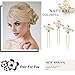 Aukmla Bride Wedding Hair Pins Flower Clips Bridal Hair Accessories Decorative for Women and Girls 3PCS (Gold)