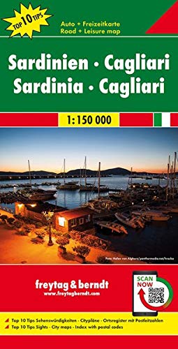 Sardinia Travel Map (with Cagliari) (English, Spanish, French, Italian and German Edition) by Freytag-Berndt