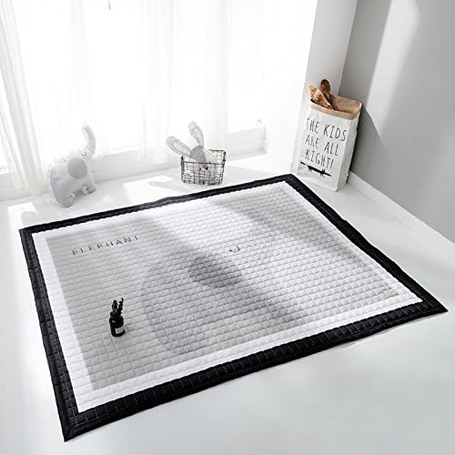 Baby Crawling Mat,Large Kids Play Game Pad Carpet Baby Nursery Rug Girls Bedroom Living Room Decor 6.4x4.75ft By SANMU (Elephant)