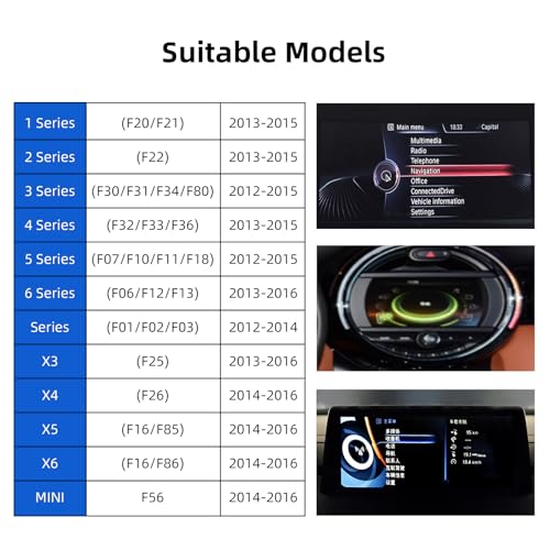 EZoneTronics CarPlay & Android Auto Retrofit Kit Decoder per BMW 1 2 3 4 5 6 7 Serie X3 X4 X5 X6 Mini 2012-2016 con sistema NBT OEM Plug & Play Upgrade Module con SWC WLAN Bluetooth Siri GPS