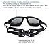 MIGAGA Swim Goggles, Triathlon Glasses ,Anti Fog Cool Design Clear Vision No Leaking UV Protection, Anti-Scratch Swimming Glasses,Free Earplugs And Nose Clip (Black)