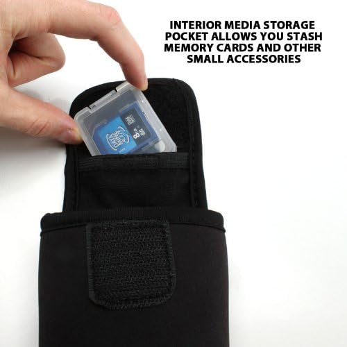 USA Gear Digital Compact Camera Case w/Carabiner Clip, Belt Loop, Pocket for Memory Cards Battery - Image 4