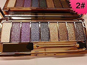 Mf Cosmetic 9 Colors Diamond Bright Colorful Makeup Eye Shadow Set Flash Glitter Eyeshadow Palette with Brush,Edition 6