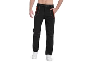 BondiTrekk Mens Snow Ski Pants Fleece Lined Winter Hiking Waterproof Insulated Snowboard Outdoor Pant with Belt Pockets