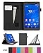 Sony Xperia Z3 Compact Tablet Case Cover, WWW Premium Leather Case Stand Cover with Card Slots, Pocket, Elastic Hand Strap and Stylus Holder for Sony Experia Z3 Compact Tablet Black (With Auto Wake/Sleep Feature)