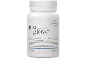 Just Glow Spermidine Supplement 10mg 120 Capsules (98% of Spermidine 3HCL - Third Party Tested) for Healthy Aging, Longevity,