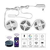 BRTLX Smart Led Strip Lights,WiFi Wireless Smart Phone APP Controlled, 5050 Waterproof IP65,RGBW Color Ambiance Dimmable Light,Compatible with Alexa, Android/iOS,Google Assistant,29.52ft (3 x 9.85ft)
