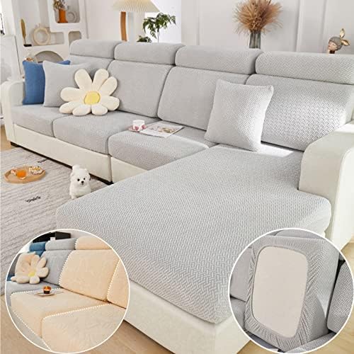 Slipcovers - Disayu Magic Sofa Covers, Interior Magic Sofa Covers, 2023 New Wear Resistant Universal Sofa Cover Stretch Couch Covers (Texture Light Gray,Chaise Cover L)