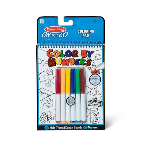 Melissa & Doug On The Go Color by Numbers Kids' Design Boards: Playtime, Construction, Sports, and More