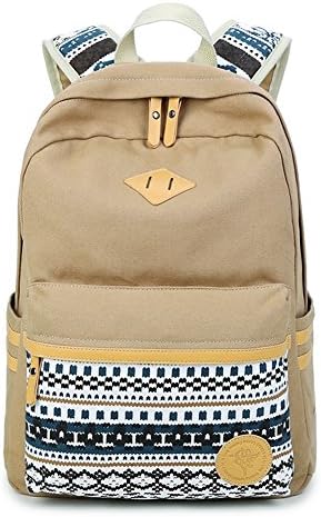 AOLIDA Canvas School Backpack Laptop Bag Shoulder Daypack Causal Handbag