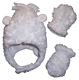 N'Ice Caps Girls Soft Velboa Hat and Mitten Set with Ears