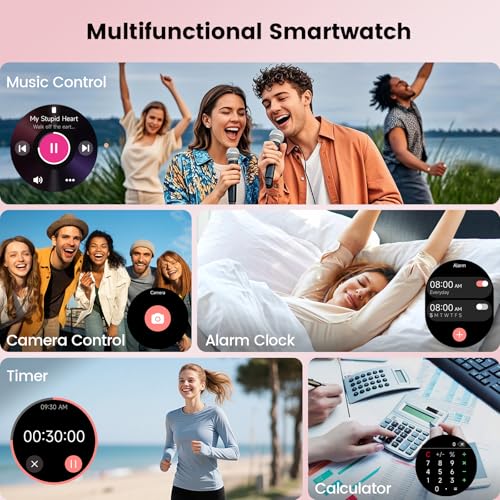 Smart Watch for Women Answer/Make Call, 1.27'' HD Screen Fitness Watch with Heart Rate/Sleep/Stress Monitor, New Smartwatch with 110+ Sport Modes, IP68 Waterproof Activity Tracker for Android iOS/Pink