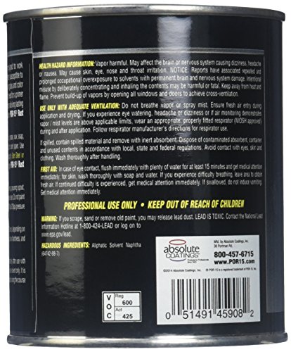 POR-15 45908 Chassis Black Top Coat - 1 pint