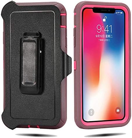 Defender Case for iPhone XR 6.1 Inch,[NO Screen Protector][Heavy Duty][Drop Protection] Tough Rugged Case for iPhone XR 6.1 Inch (2018 Released) Burgundy