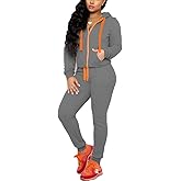 Nimsruc Two Piece Outfits For Women Jogging Suits Casual Jogger Tracksuit Long Sleeve Hoodie Sweatsuit Pants Sets