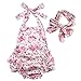Newborn Baby Girls Halter Cotton Ruffles Romper Backless Sunsuit Jumpsuit Dress (0~6Months, Pink)