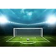 AOFOTO 10x7ft Soccer Field Background Football Pitch Goal Post Ball Game Stadium Spotlight Photography Backdrop Sports Club Fitness Player School Match Photo Studio Props Kid Boy Portrait Wallpaper