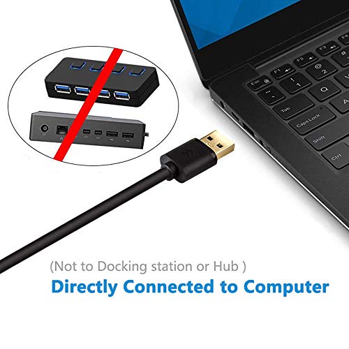 USB to HDMI Adapter Video Cable with Audio(6FT/2M),FOINNEX USB 3.0 to HDMI Converter Lead for Windows 10/8.1/8/7 Surface Pro PC Laptop to TV Monitor(NOT Support XP/Mac OS/Vista) Male to Male,1080P