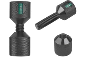 2Pcs Flange Two-Hole Positioning Pin Set with Built-in Level, 6061 Aluminum 1-1/8" Hole Gradient Aligner Tool (Black)