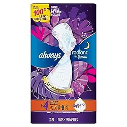 Always Radiant Feminine Pads for Women, Size 4