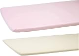 Dudu N Girlie Cot Sheets 140 x 70 Fitted Pack of 2 Pink & Cream