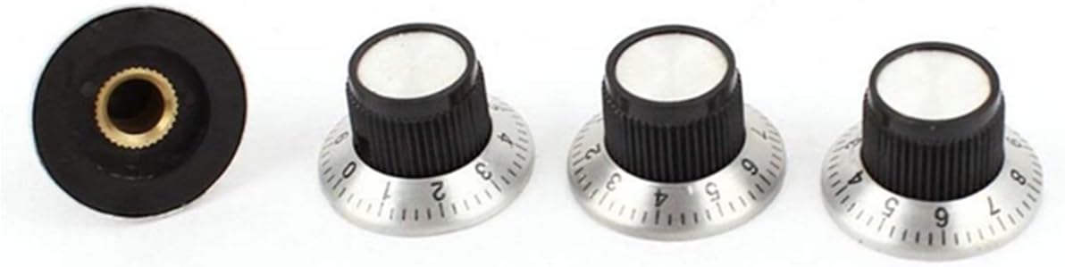 Potentiometer Pot Metal Knob with 0-9 Scale Dial for 6 mm Shaft Rotary Cap 4 Pcs