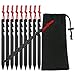 GiBot 10 Pack Camping Tent Stakes Nails Pegs Aluminum Alloy Ultralight Heavy Duty, Black