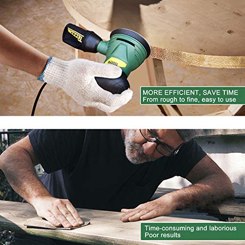 Lijadora vibrante, TECCPO, lijadora eléctrica, lijadora excéntrica, potencia de 350 W para pulir la madera también el metal, TARS22P - Imagen 7