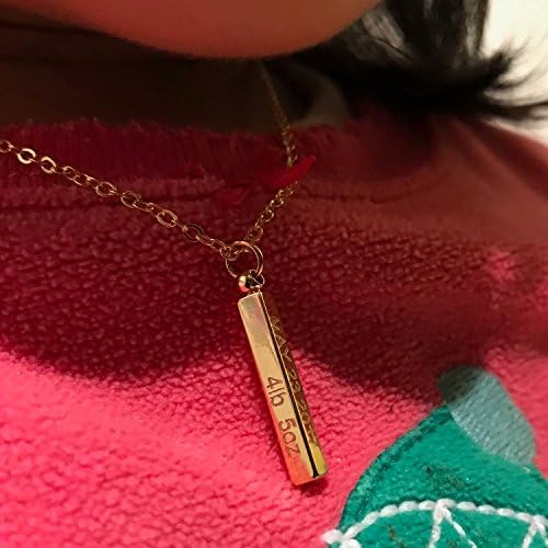 Personalized gift Baby-Children-Teen Dainty Necklace 16K Gold Plated Birthday Child Safety ID Birth Information First day of school Customized Baby Gift