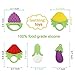 Baby Teething Toys, BPA Free Natural Organic Freezer Soft Silicone Fruit Vegetable Teethers Set with Pacifier Clip for 3 to 12 Months Babies, Infants, Toddlers (Pack of 5)