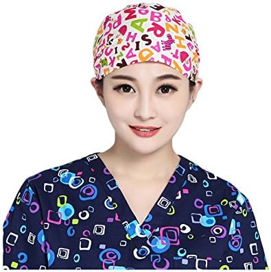 Nothar Women's and Men's Scrub Hat Bouffant Scrub Cap One Size Multi Color